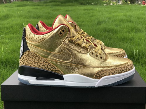 Air Jordan 3s Gold /clear bottom